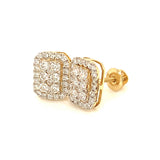 (LD) Aretes con diamantes de laboratorio en oro amarillo 14KT. D-0.68Cts.
