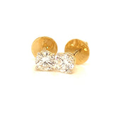 (LD) Aretes con diamantes de laboratorio en oro amarillo 14KT. D-0.93CT