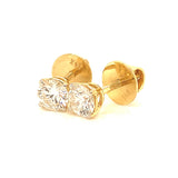 (LD) Aretes con diamantes de laboratorio en oro amarillo 14KT. D-0.93CT
