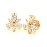 (LD) Aretes con diamantes de laboratorio en oro amarillo 14KT. D-1.84Cts.