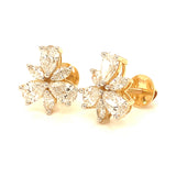 (LD) Aretes con diamantes de laboratorio en oro amarillo 14KT. D-1.84Cts.