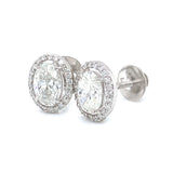 (LD) Aretes con diamantes de laboratorio en oro blanco 14KT. D-2.35Cts.
