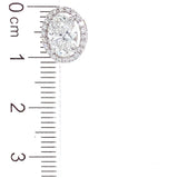 (LD) Aretes con diamantes de laboratorio en oro blanco 14KT. D-2.35Cts.