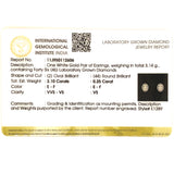 (LD) Aretes con diamantes de laboratorio en oro blanco 14KT. D-2.35Cts.