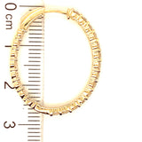 (LD) Huggies con diamantes de laboratorio en oro amarillo 14KT. D-2.50Cts.