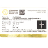 (LD) Dije con diamantes de laboratorio en oro blanco 14KT. D-1.48Cts.
