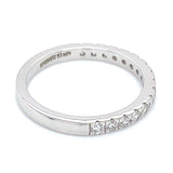 (LD) Banda con diamantes de laboratorio en oro blanco 14KT D-0.45CT