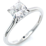 (LD) Anillo con diamante de laboratorio en oro blanco 14KT D-1.00CT