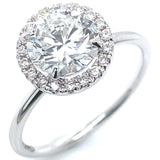 (LD) Anillo con diamantes de laboratorio en oro blanco 14KT D-1.70CT