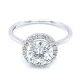 (LD) Anillo con diamantes de laboratorio en oro blanco 14KT D-1.70CT