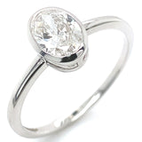 (LD) Anillo con diamante de laboratorio en oro blanco 14KT D-0.90CT
