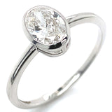 (LD) Anillo con diamante de laboratorio en oro blanco 14KT D-0.90CT