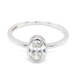 (LD) Anillo con diamante de laboratorio en oro blanco 14KT D-0.90CT