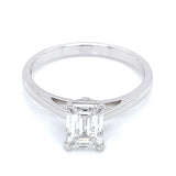 (LD) Anillo con diamante de laboratorio en oro blanco 14kt. D-1.10CTS.