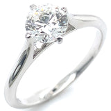 (LD) Anillo con diamante de laboratorio en oro blanco 14KT D-1.04CT