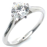 (LD) Anillo con diamante de laboratorio en oro blanco 14KT D-1.04CT
