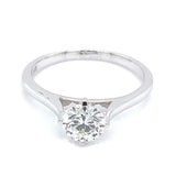 (LD) Anillo con diamante de laboratorio en oro blanco 14KT D-1.04CT