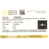 (LD) Anillo con diamante de laboratorio en oro blanco 14KT D-1.04CT