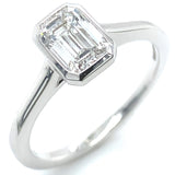 (LD) Anillo con diamante de laboratorio en oro blanco 14KT D-1.12CT