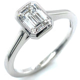 (LD) Anillo con diamante de laboratorio en oro blanco 14KT D-1.12CT