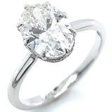 (LD) Anillo con diamantes de laboratorio en oro blanco 14KT D-1.95CT