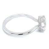 (LD) Anillo con diamantes de laboratorio en oro blanco 14KT D-1.95CT