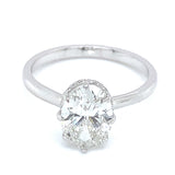 (LD) Anillo con diamantes de laboratorio en oro blanco 14KT D-1.95CT