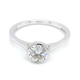 (LD) Anillo con diamante de laboratorio en oro blanco 14KT D-1.20CT