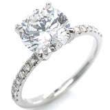 (LD) Set de anillos con diamantes de laboratorio en oro blanco 14KT. D-2.77CT