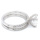 (LD) Set de anillos con diamantes de laboratorio en oro blanco 14KT. D-2.77CT