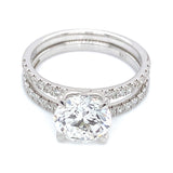 (LD) Set de anillos con diamantes de laboratorio en oro blanco 14KT. D-2.77CT