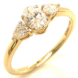 (LD) Anillo con diamantes de laboratorio en oro amarillo 14KT D-0.80CT