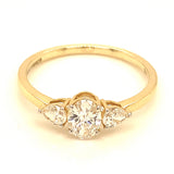 (LD) Anillo con diamantes de laboratorio en oro amarillo 14KT D-0.80CT