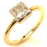 (LD) Anillo con diamante de laboratorio en oro amarillo 14KT D-0.95CT