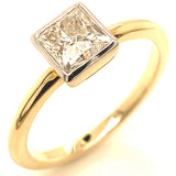 (LD) Anillo con diamante de laboratorio en oro amarillo 14KT D-0.95CT