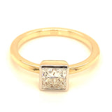 (LD) Anillo con diamante de laboratorio en oro amarillo 14KT D-0.95CT