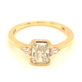 (LD) Anillo con diamantes de laboratorio en oro amarillo 14KT D-1.19CT