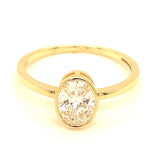 (LD) Anillo con diamante de laboratorio en oro amarillo 14KT D-0.93CT