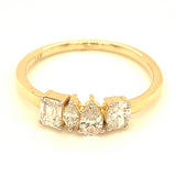(LD) Anillo con diamantes de laboratorio en oro amarillo 14KT D-0.74CT