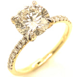 (LD) Set de anillos con diamantes de laboratorio en oro amarillo 14KT. D-2.74CT