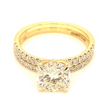 (LD) Set de anillos con diamantes de laboratorio en oro amarillo 14KT. D-2.74CT