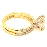 (LD) Set de anillos con diamantes de laboratorio en oro amarillo 14KT. D-2.74CT