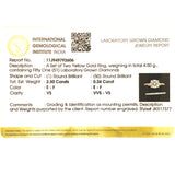 (LD) Set de anillos con diamantes de laboratorio en oro amarillo 14KT. D-2.74CT