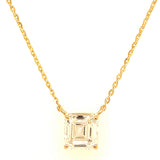 (LD) Collar con diamante de laboratorio en oro amarillo 14KT. 42cm D-2.04CT