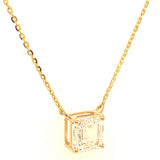 (LD) Collar con diamante de laboratorio en oro amarillo 14KT. 42cm D-2.04CT