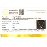 (LD) Collar con diamante de laboratorio en oro amarillo 14KT. 42cm D-2.04CT