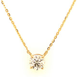 (LD) Collar con diamante de laboratorio en oro amarillo 14KT. 41.5cm D-1.02CT