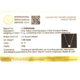 (LD) Collar con diamante de laboratorio en oro amarillo 14KT. 41.5cm D-1.02CT