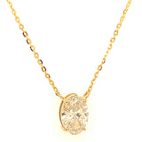 (LD) Collar con diamante de laboratorio en oro amarillo 14KT. 42cm D-1.52CT
