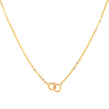 (LD) Collar con diamante de laboratorio en oro amarillo 14KT. 42cm D-1.52CT